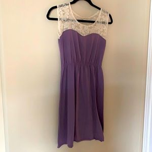 Violet Mini Dress with Lace Detail